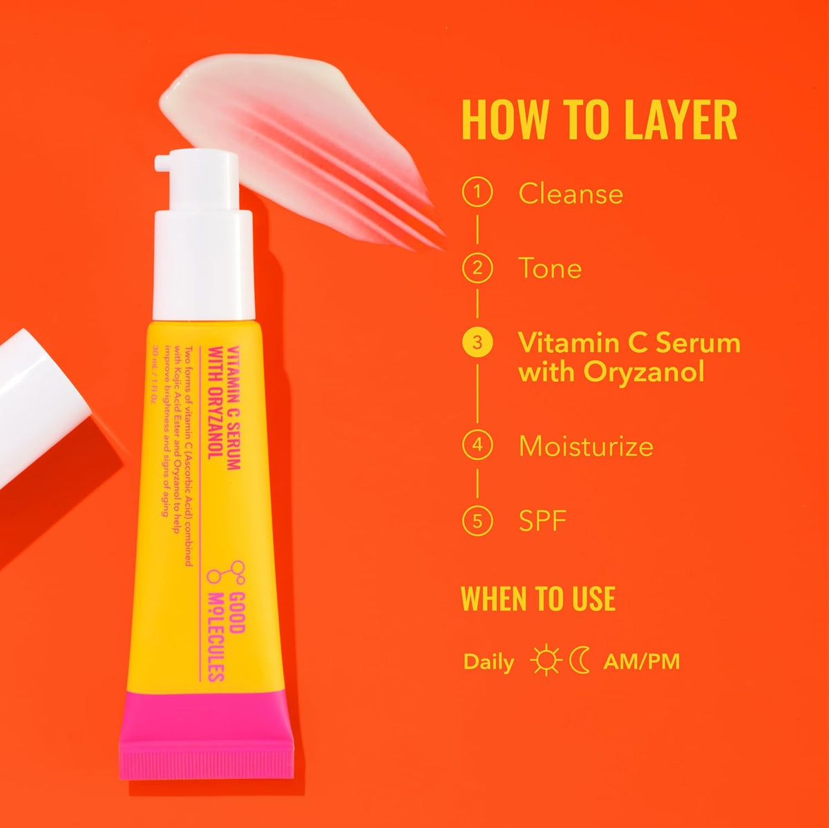 Good Molecules Suero de vitamina C con orizanol, suero iluminador,...