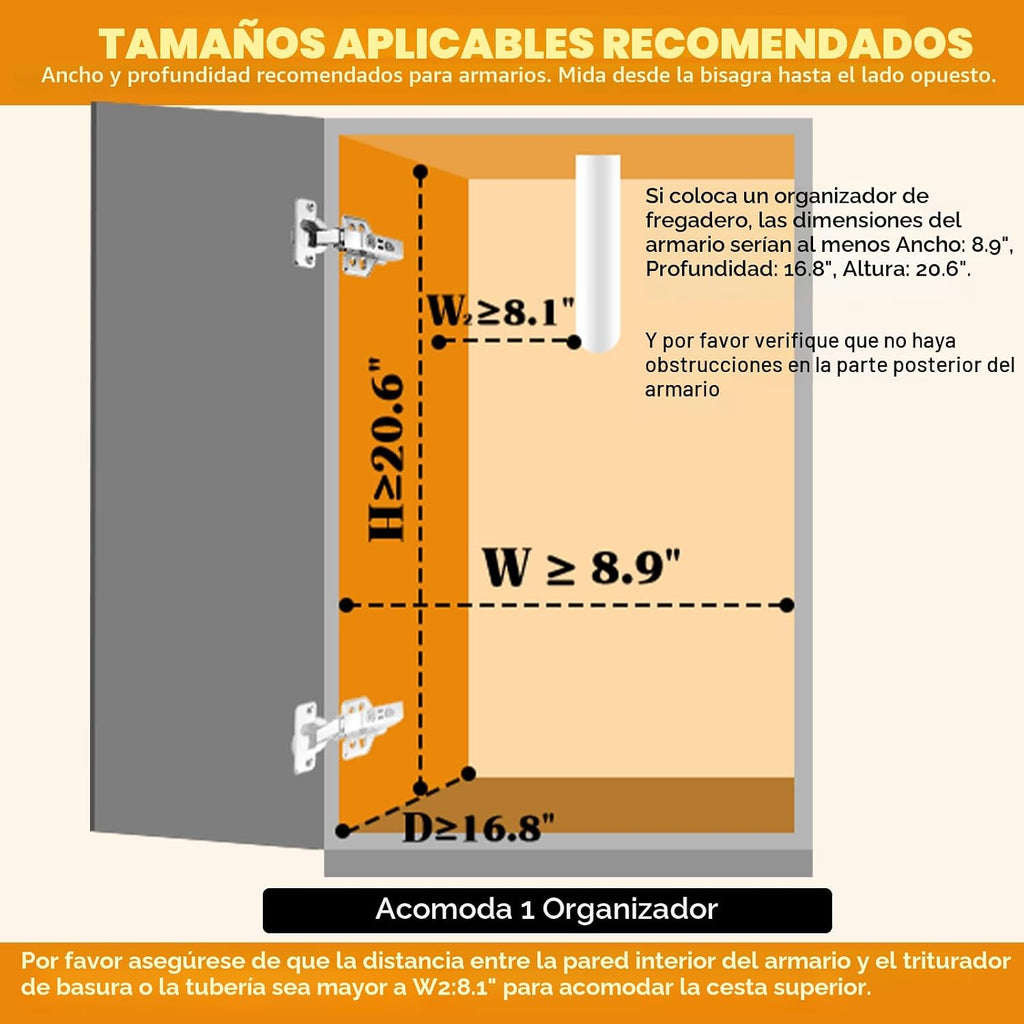 Organizador para debajo del fregadero, organizadores y almacenamien...