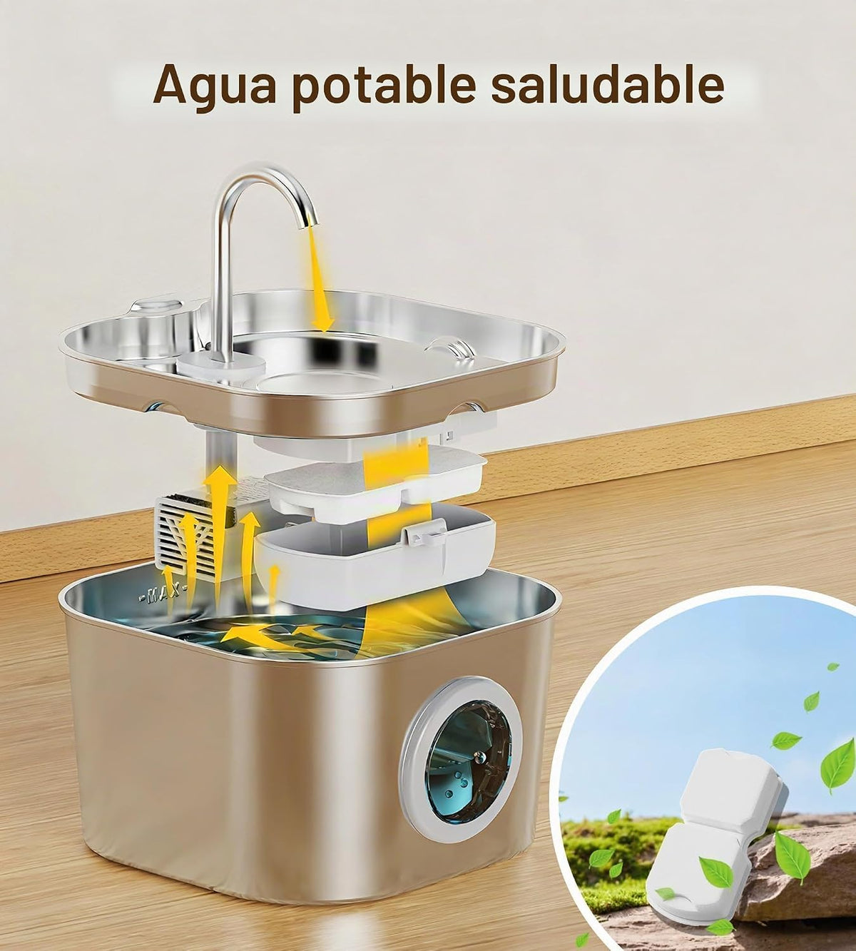 HOOISE Reemplazo del filtro de fuente de agua para gatos: paquete d...