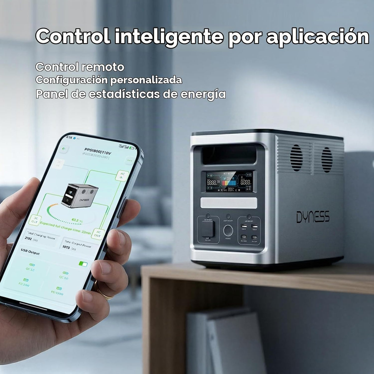 DYNESS LiFePO4 - Generador solar de 1536 Wh con panel solar plegabl...