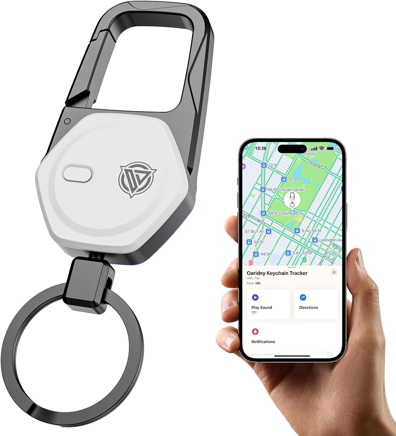 Oaridey Llavero, funciona con Apple Find My, llavero de coche con m...