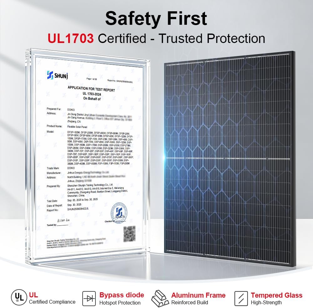 DOKIO 400W 31V Panel solar monocristalino para sistemas de 12V\/24V...
