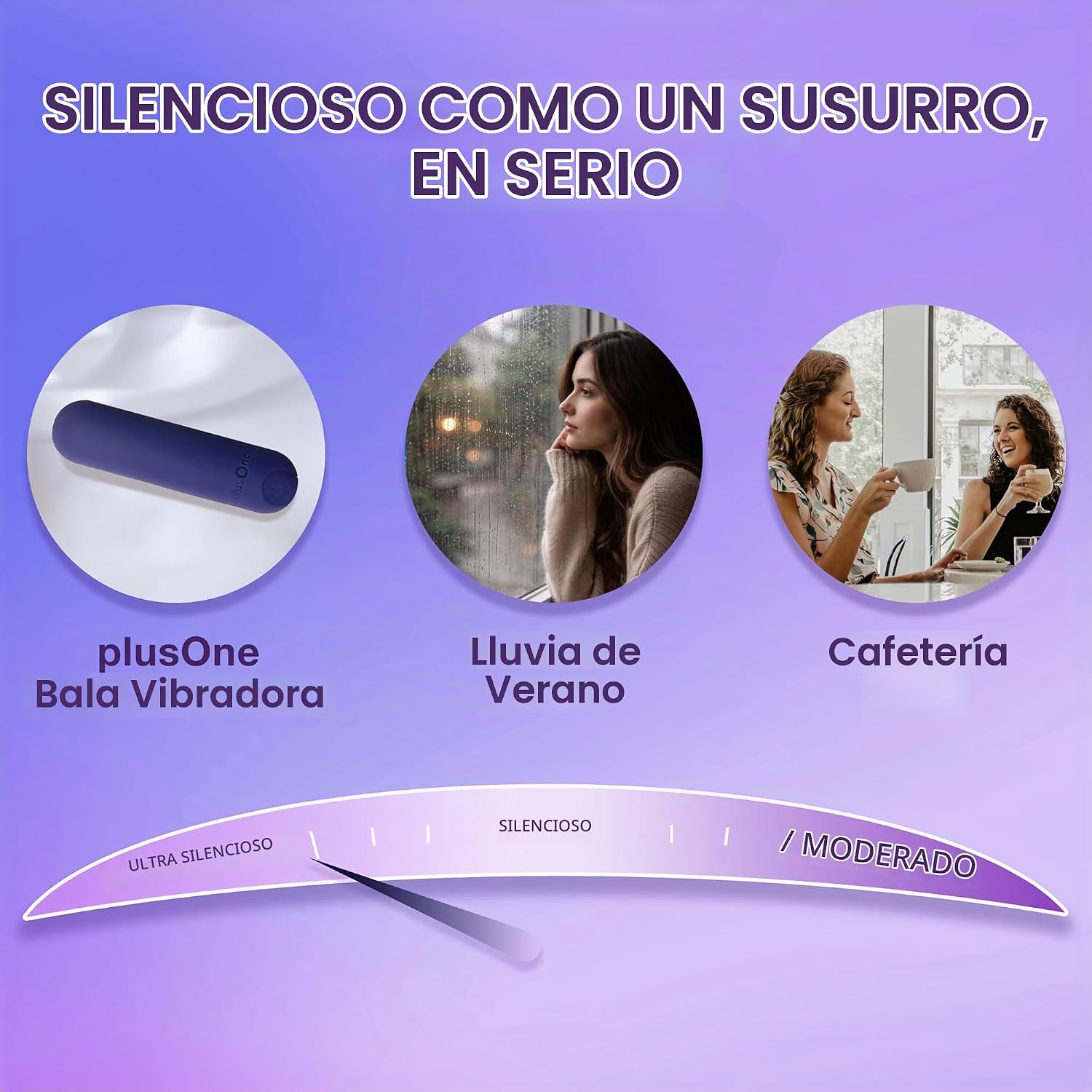 plusOne Vibrador bala para mujer, mini vibrador hecho de silicona s...