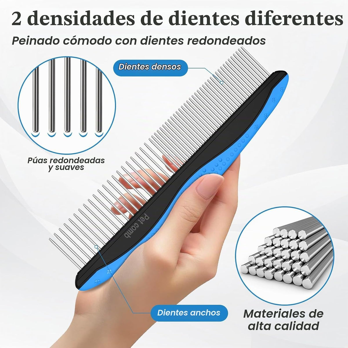 2 PCS Cepillo Slicker Autolimpiante y Peine para Perros - Herramien...