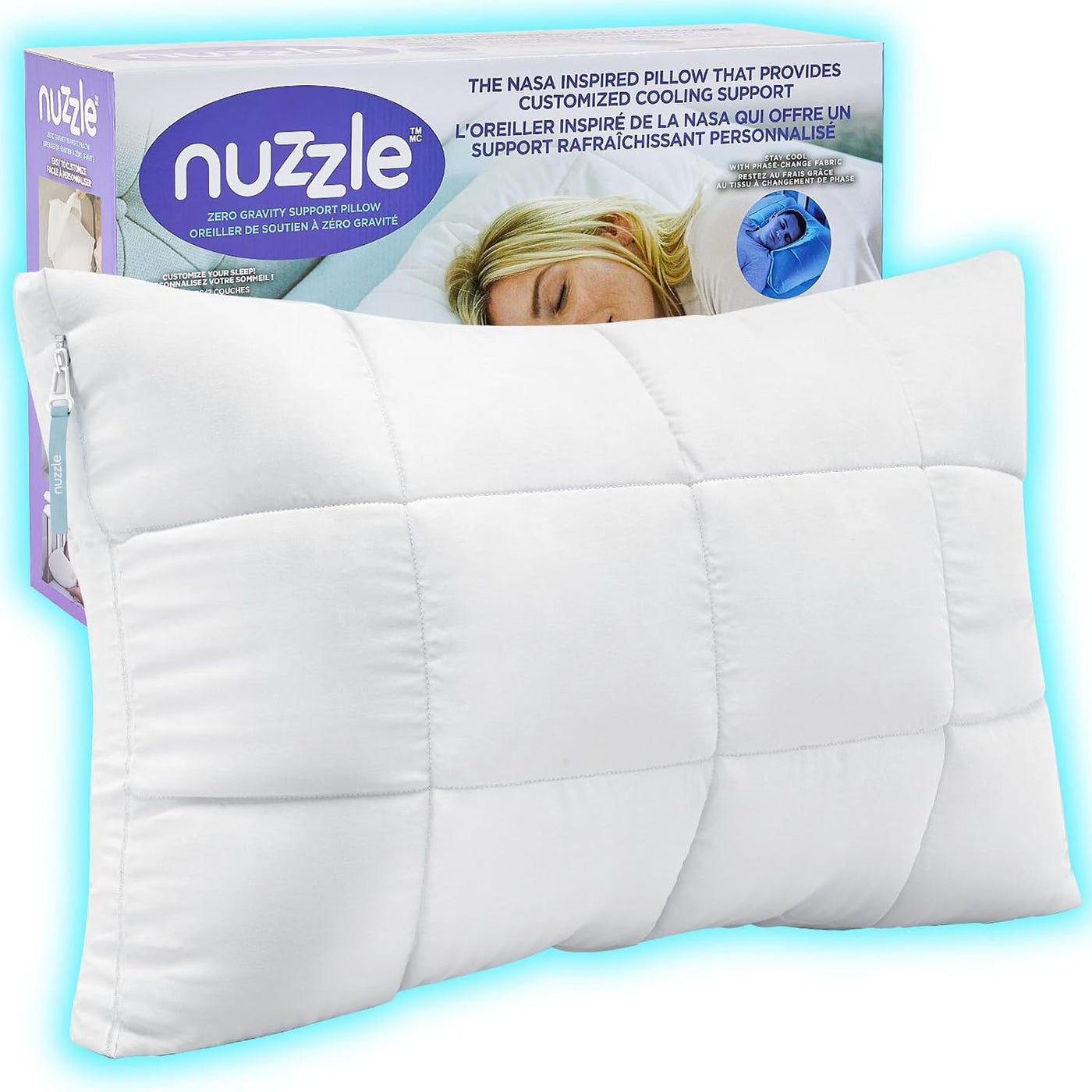Nuzzle - Almohada de enfriamiento ajustable para dormir de lado, al...