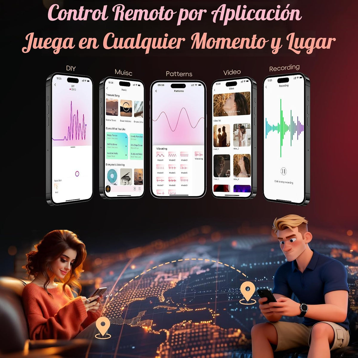 Juguetes sexuales para parejas con forma de rosa, control remoto po...