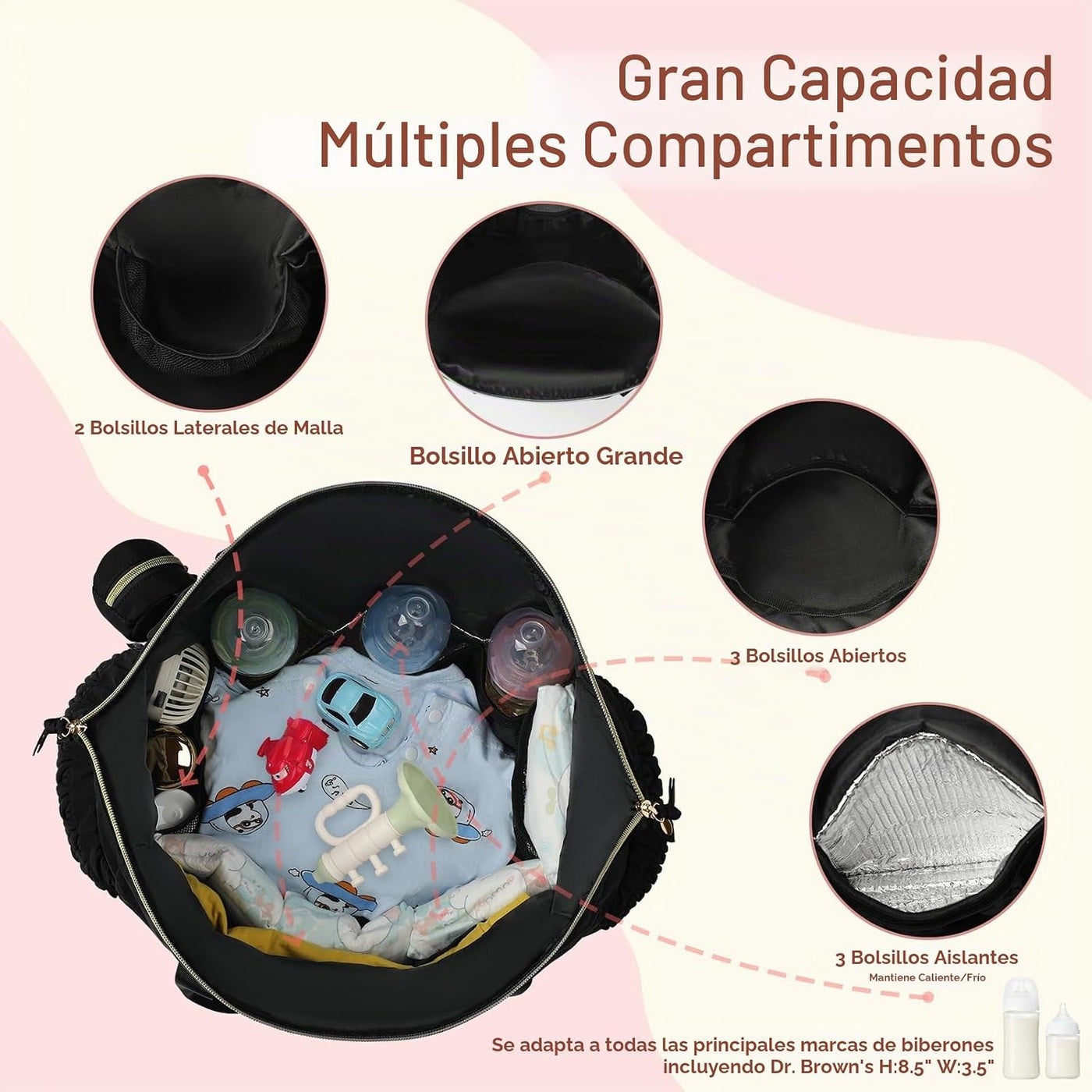 Bolsa de pañales para bebé, 6 unidades, bolsas de hospital grandes...