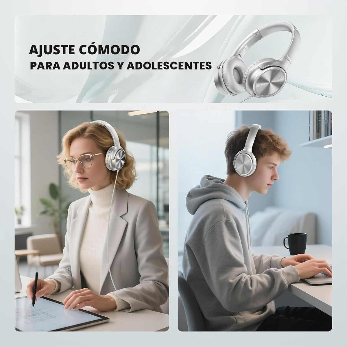 Cowyawn Auriculares USB C con cable, auriculares USB C con cable co...