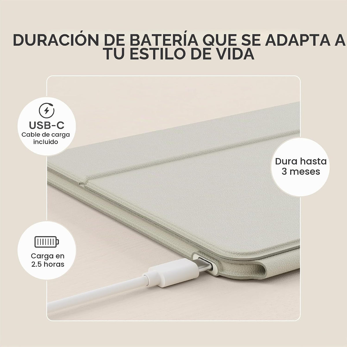 Satechi OntheGo - Teclado Bluetooth con soporte ajustable, conecta...