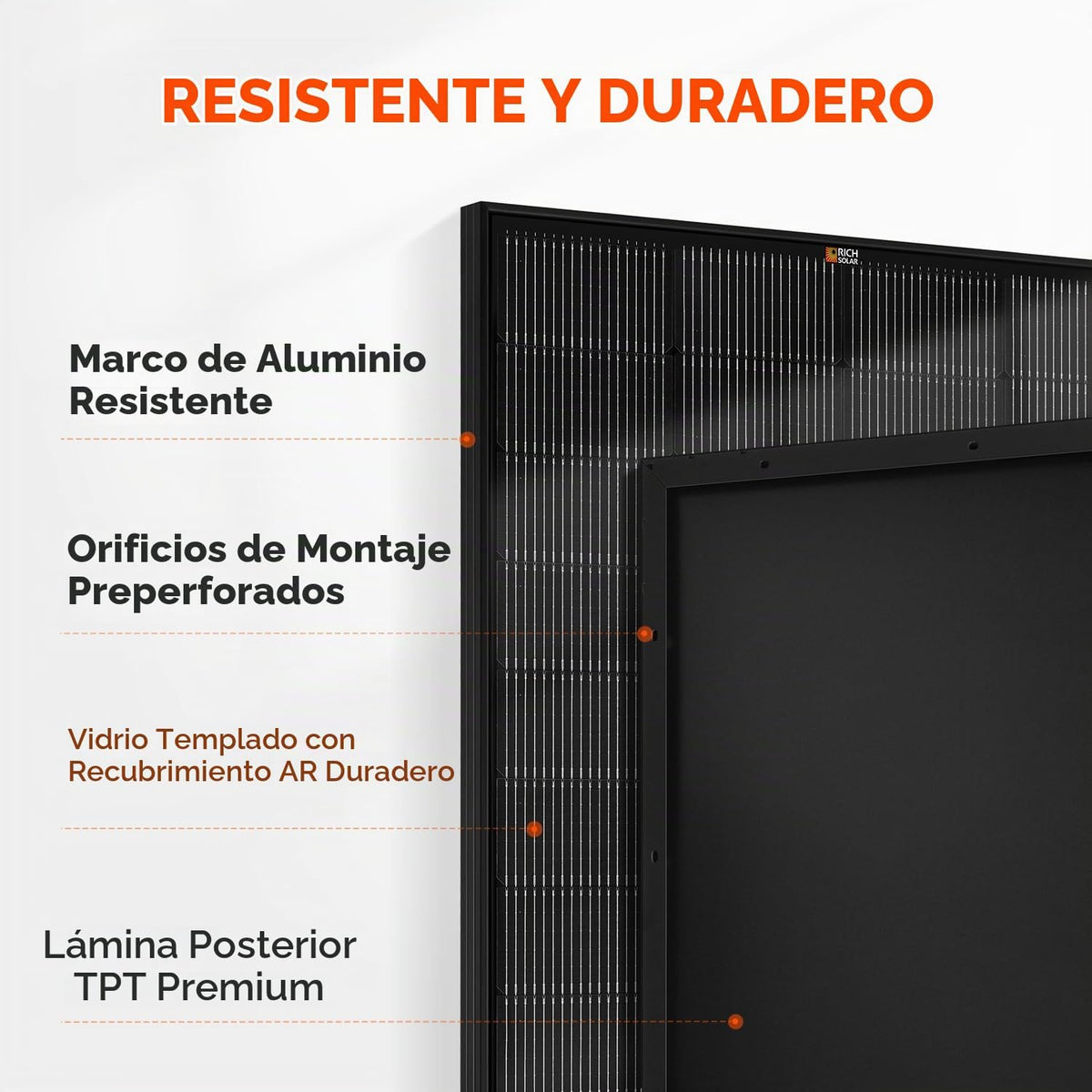 RICH SOLAR Panel solar monocristalino de 250 W, 12 voltios, 16bb, c...