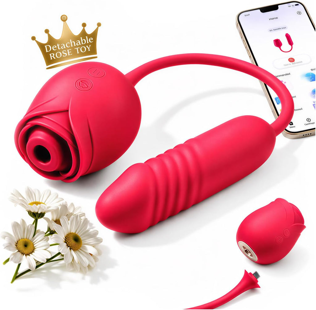 MOOLIGIRL Vibrador de juguete rosa con consolador de empuje, juguet...