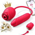 MOOLIGIRL Vibrador de juguete rosa con consolador de empuje, juguet...