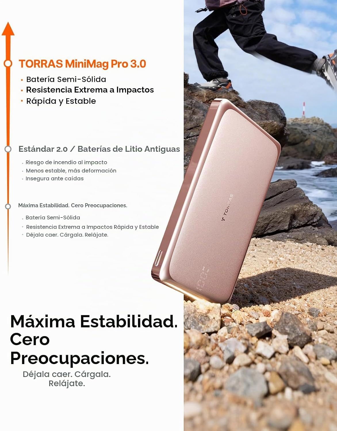 TORRAS MiniMag Pro - Cargador portátil portátil, batería magnética...