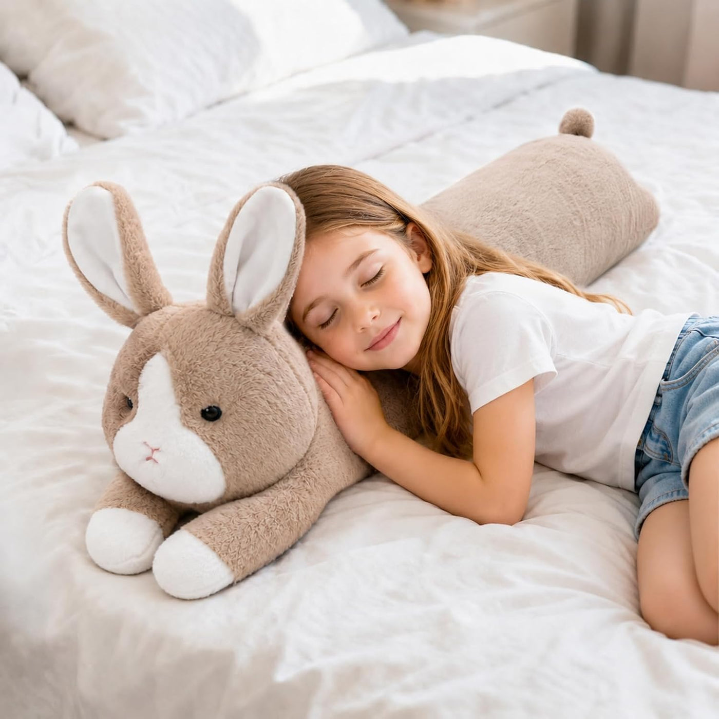 MMguai Peluche de conejo gigante de 40 pulgadas, almohada de felpa...