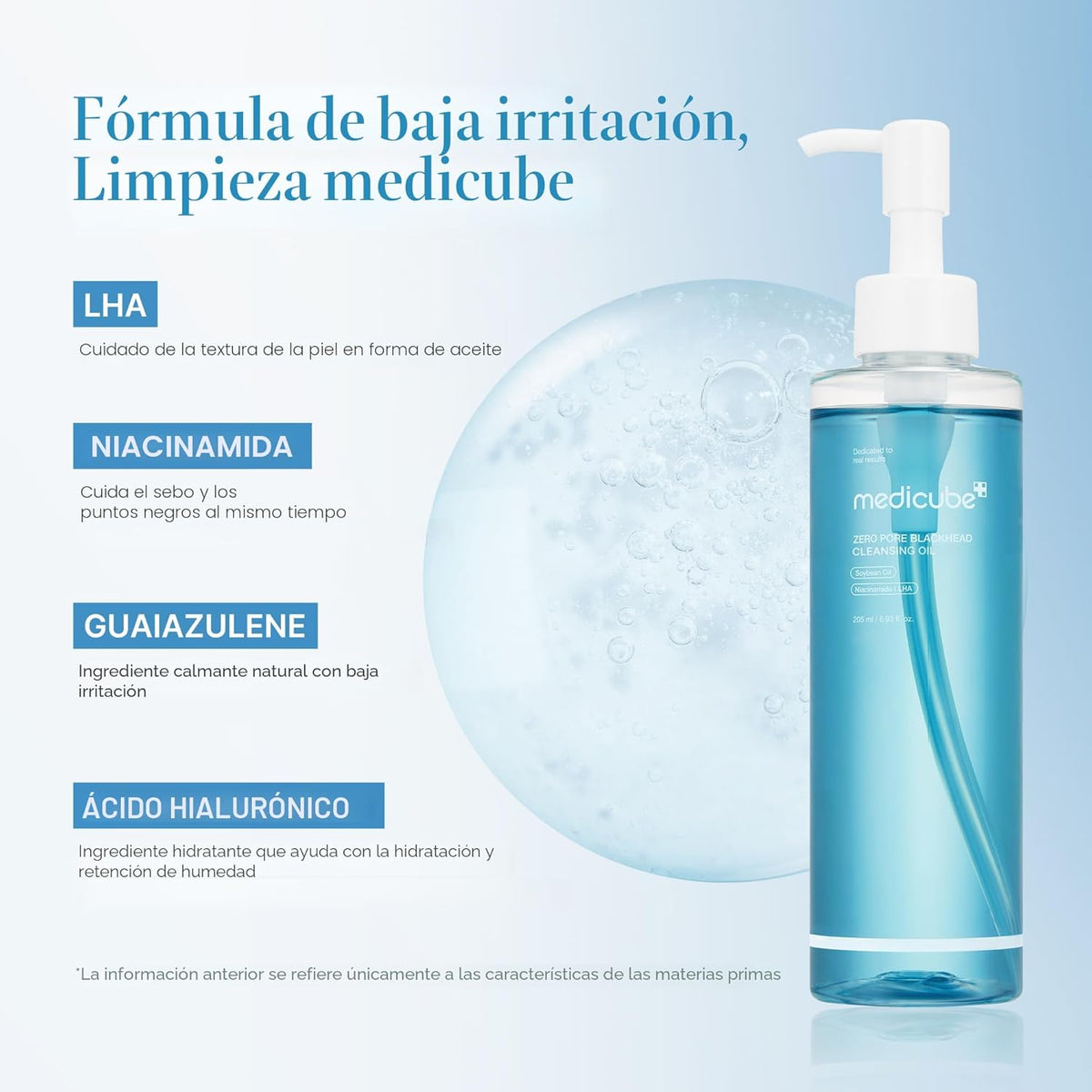 medicube Aceite limpiador cero poros, removedor de maquillaje, espi...