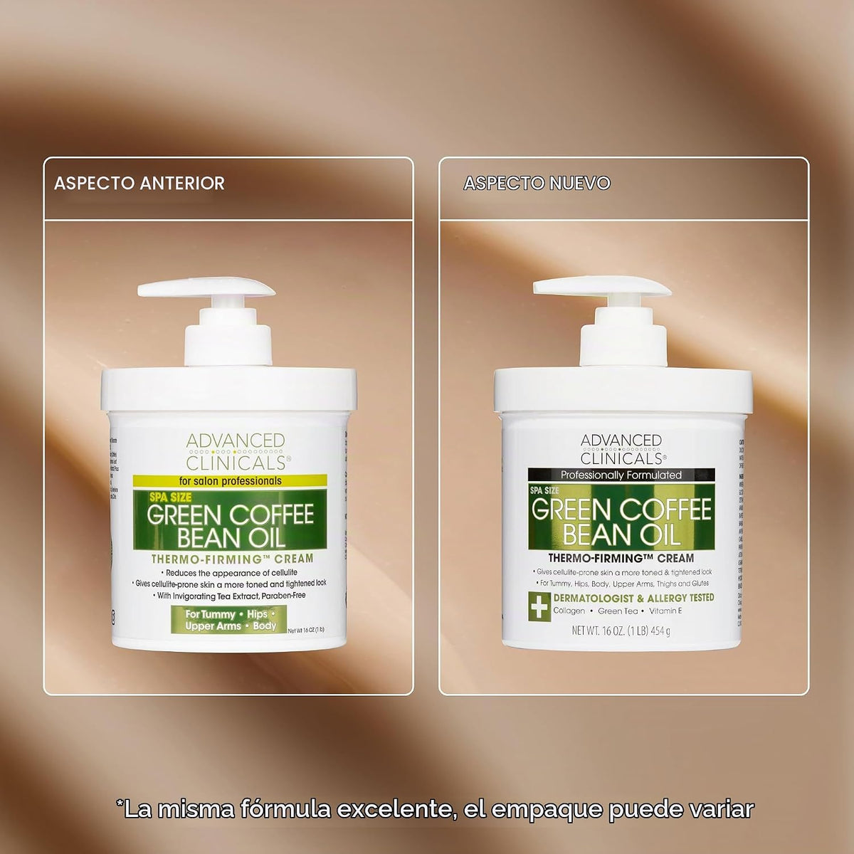 Advanced Clinicals Crema Hidratante Corporal Termoreafirmante con C...