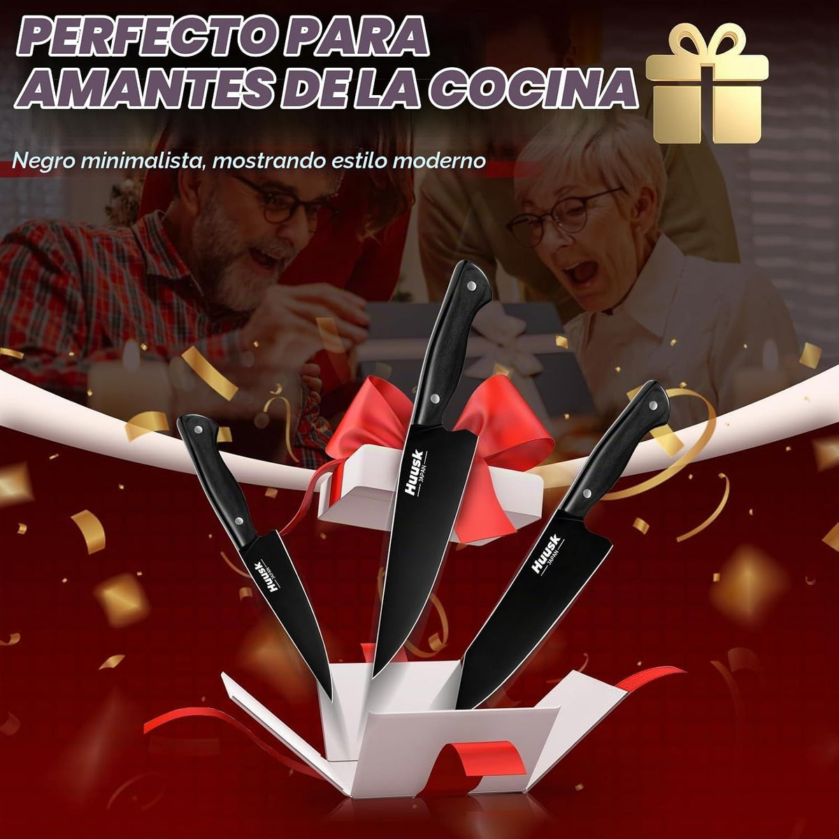Huusk - Juego de cuchillos de cocina japoneses para cocina, 3 pieza...