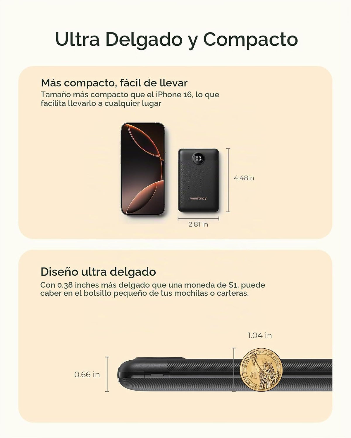 Pequeño cargador portátil 10000mAh 20W carga rápida mini banco de e...