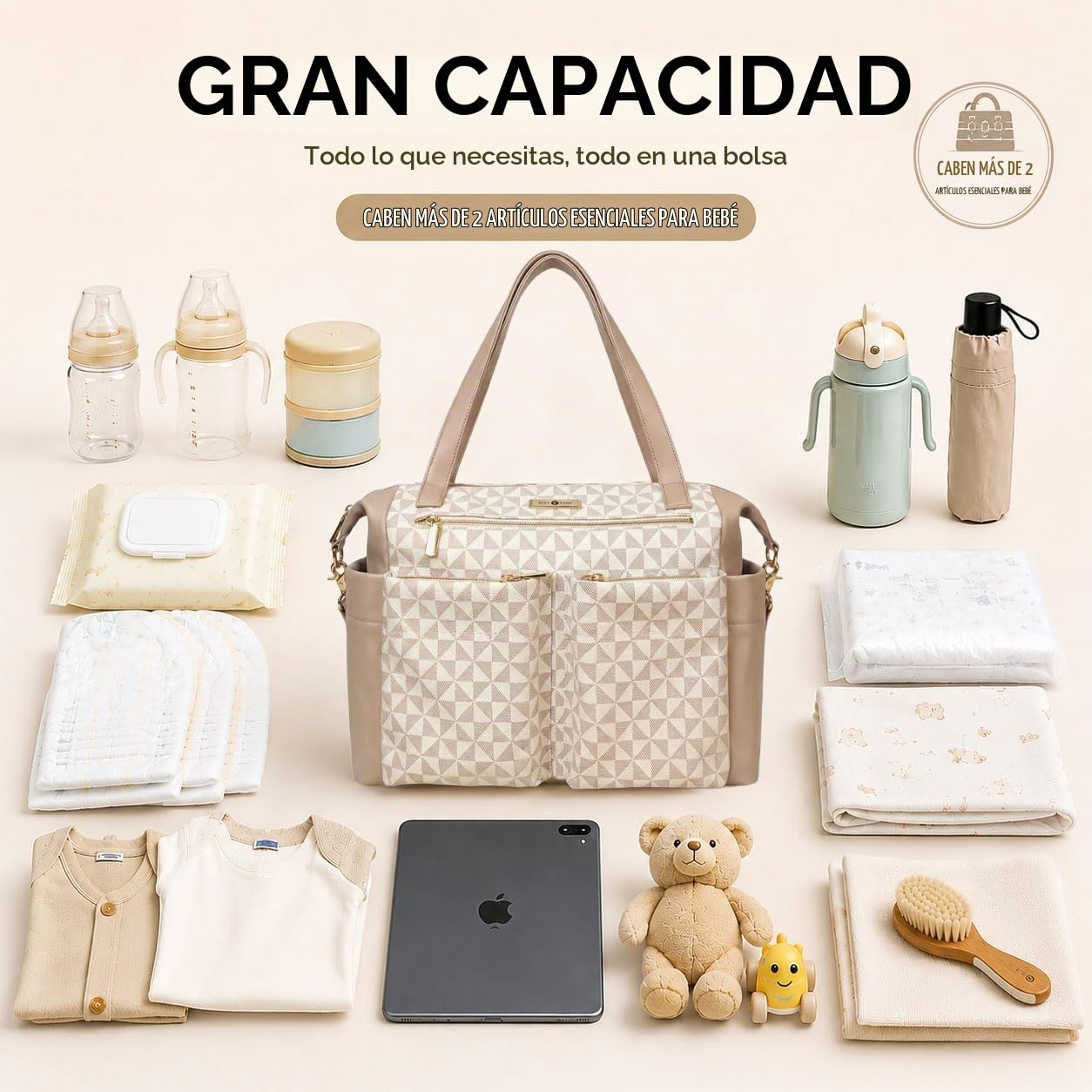 miss fong Mochila de cuero para pañales, bolsa de bebé, bolsa de pa...