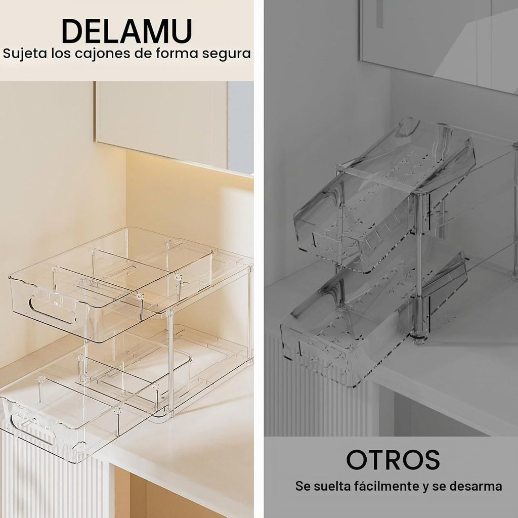 Delamu Organizadores y Almacenamiento de 2 Niveles con Cierre de Ba...