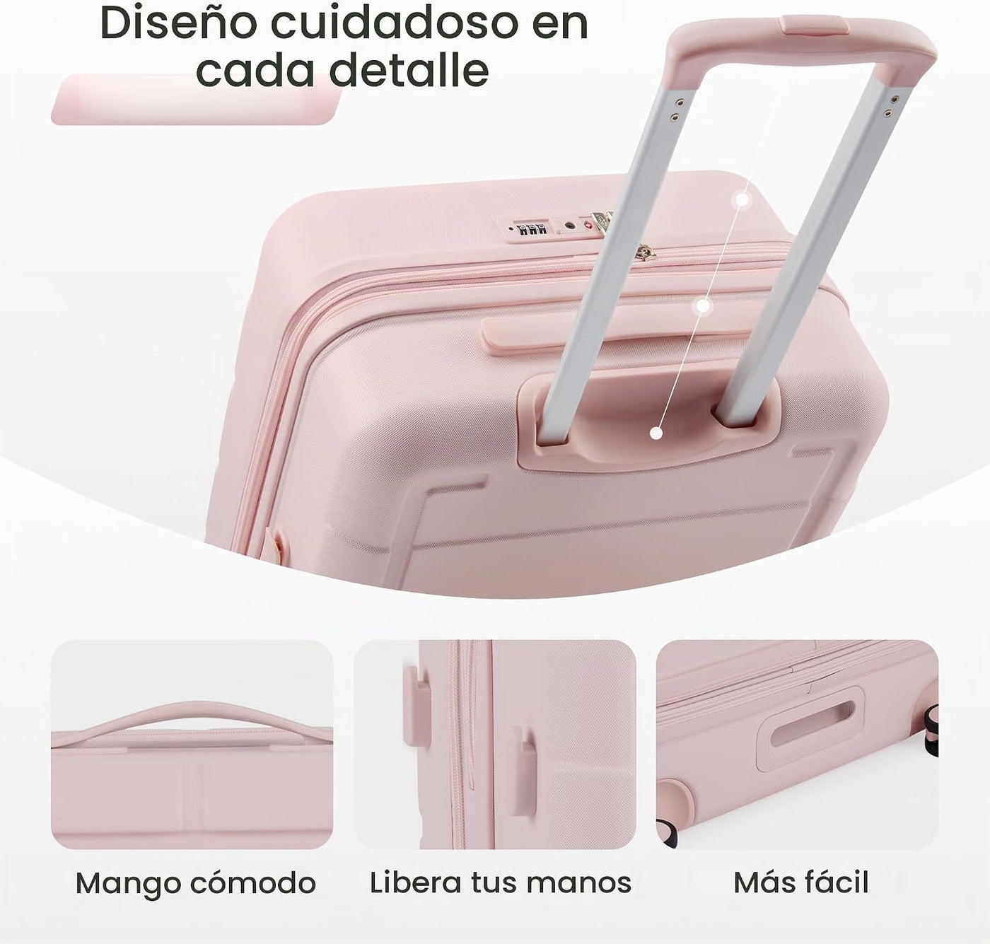 SHOWKOO Sets de equipaje, maleta ampliable con doble ruedas, bloque...