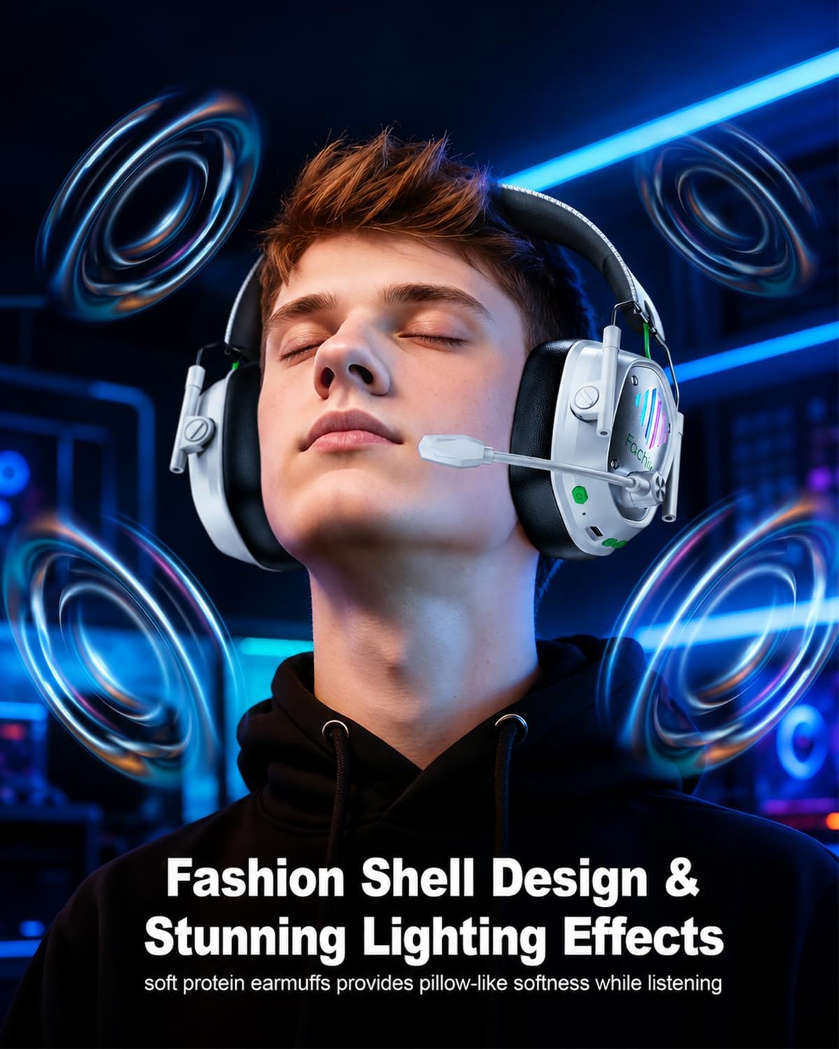 Auriculares inalámbricas para juegos para PS5, PS4, PC, Switch, lat...