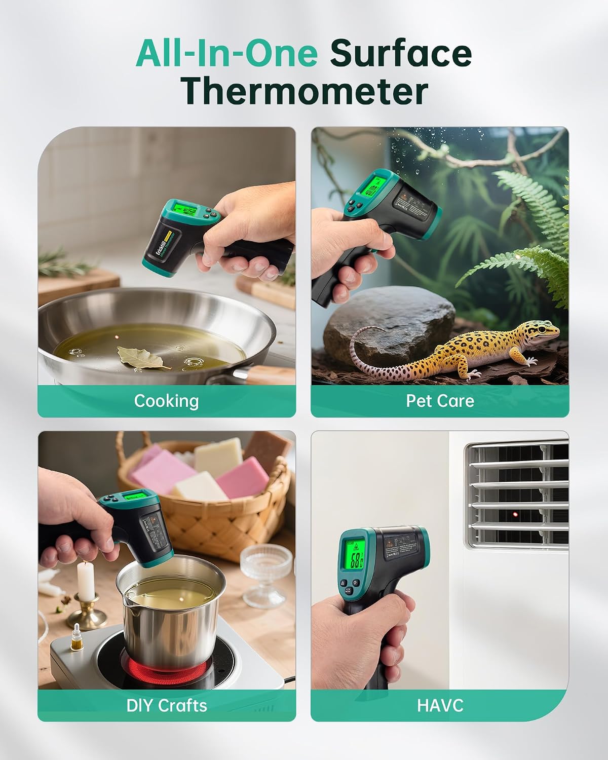 ERICKHILL ROOKCORE Termómetro infrarrojo -50 ℃ ~ 600 ℃ Emisividad a...