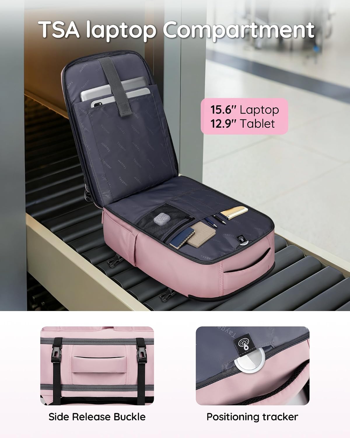 Taygeer Mochila de viaje para mujer, bolsa de artículos personales...