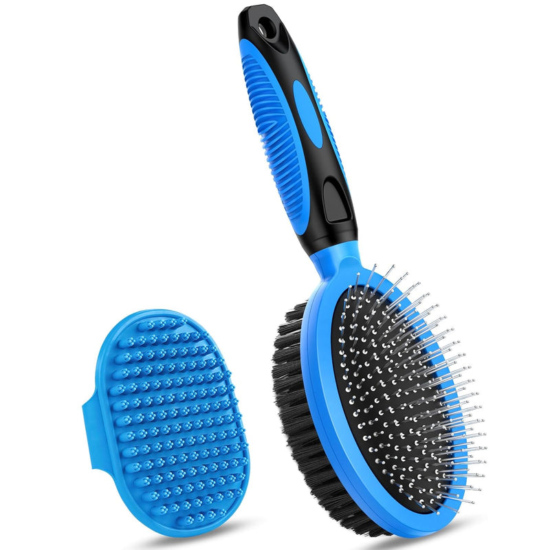 2PCS Herramientas de aseo para mascotas - Cepillo de doble cara par...