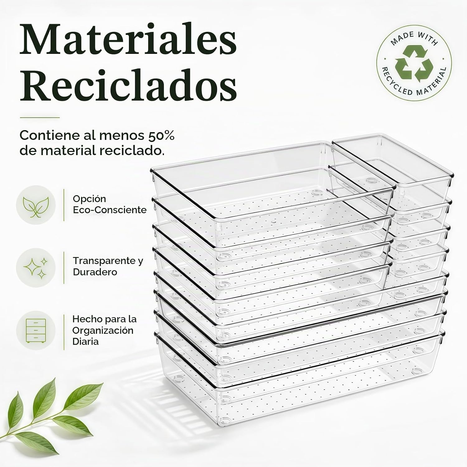 CHOWAY Paquete de 12 cubos organizadores de cajones grandes, bandej...