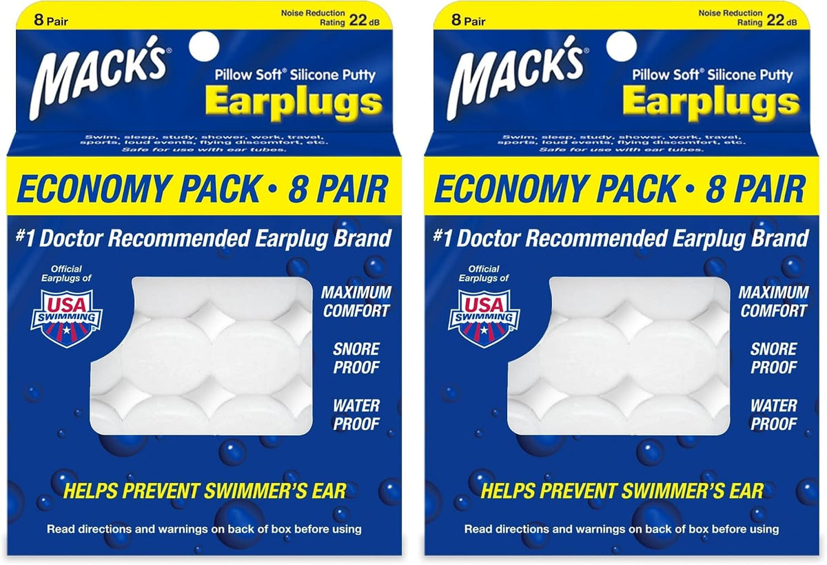 Mack's Pillow Soft Tapones para los oídos de silicona suave, 8...