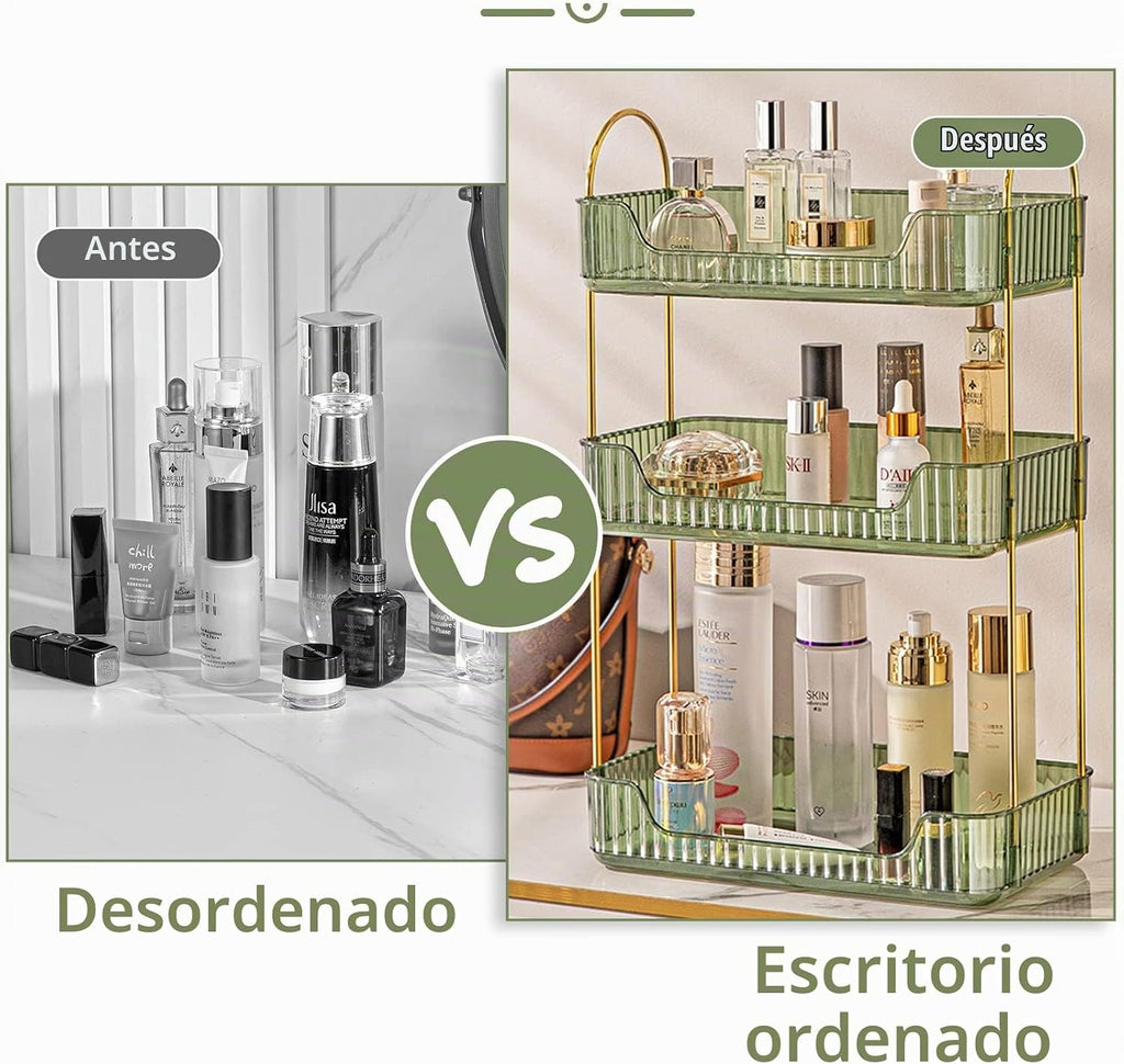 shuang qing Organizador de encimera de baño de 3 niveles, organizad...
