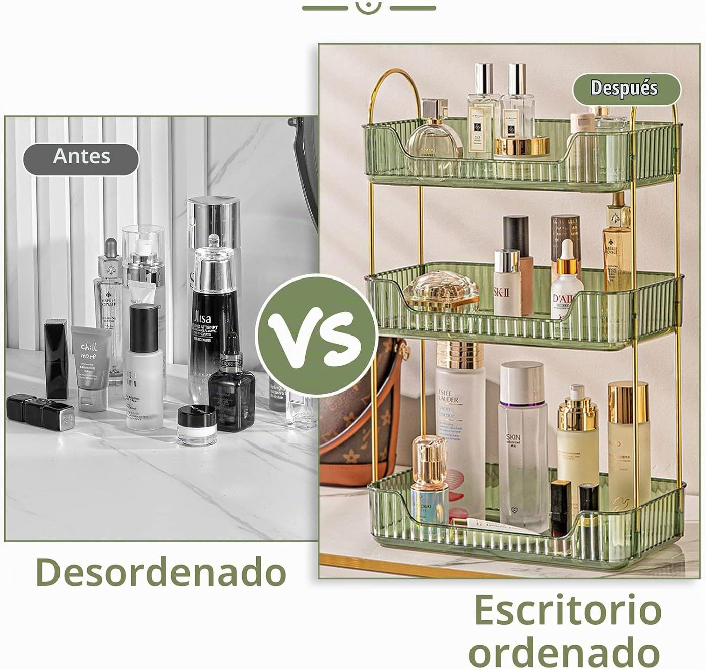shuang qing Organizador de encimera de baño de 3 niveles, organizad...