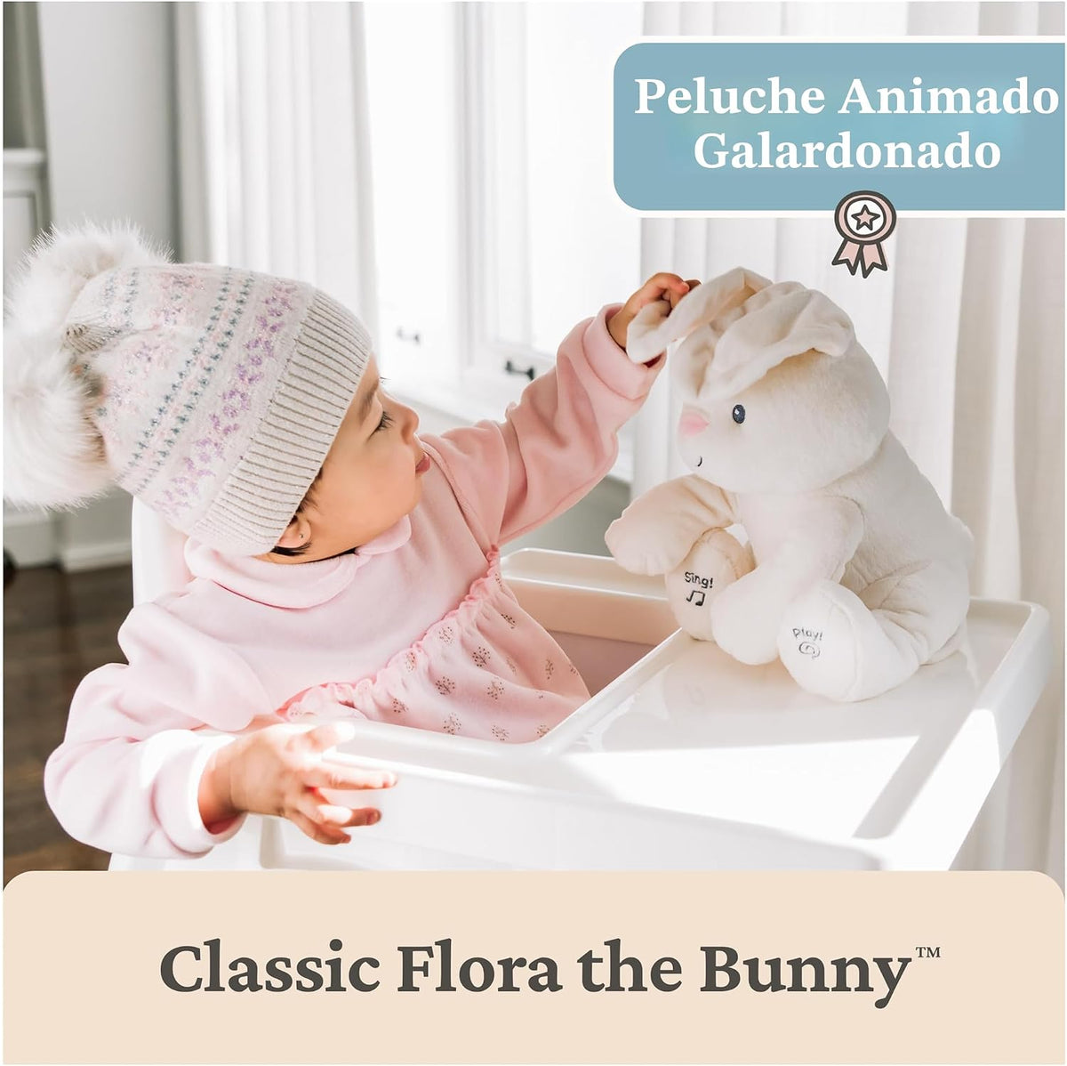GUND Baby Peek-a-Boo Flora - Juguete de peluche activado por apreta...