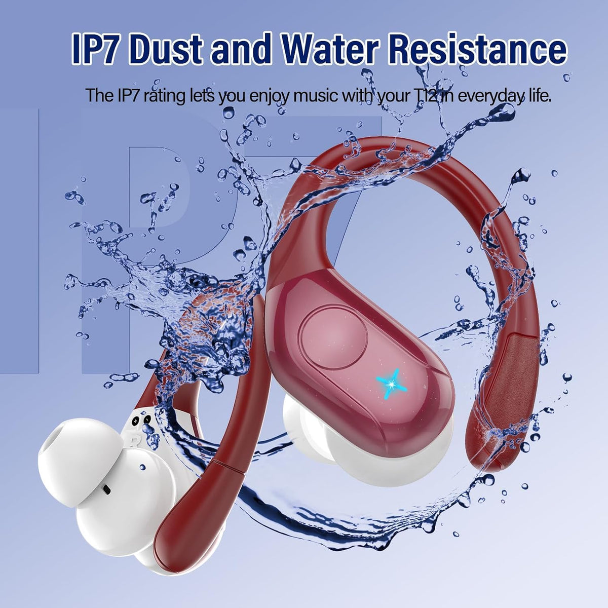 Qecnato 75H Deportes Auriculares inalámbricos Bluetooth 5.4 Auricul...
