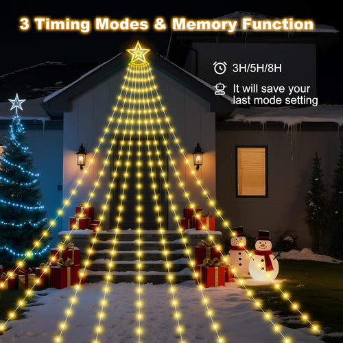 AMIPEPE Luces solares para árbol de Navidad, 18.37 pies, 532 LED |...