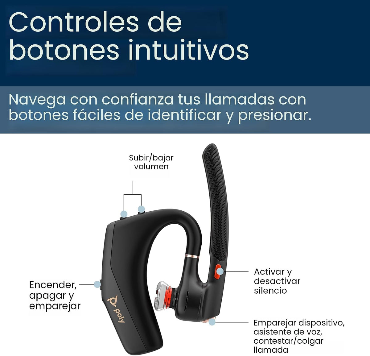 Poly Voyager Legend 50 - Auriculares Bluetooth - Auriculares inalám...
