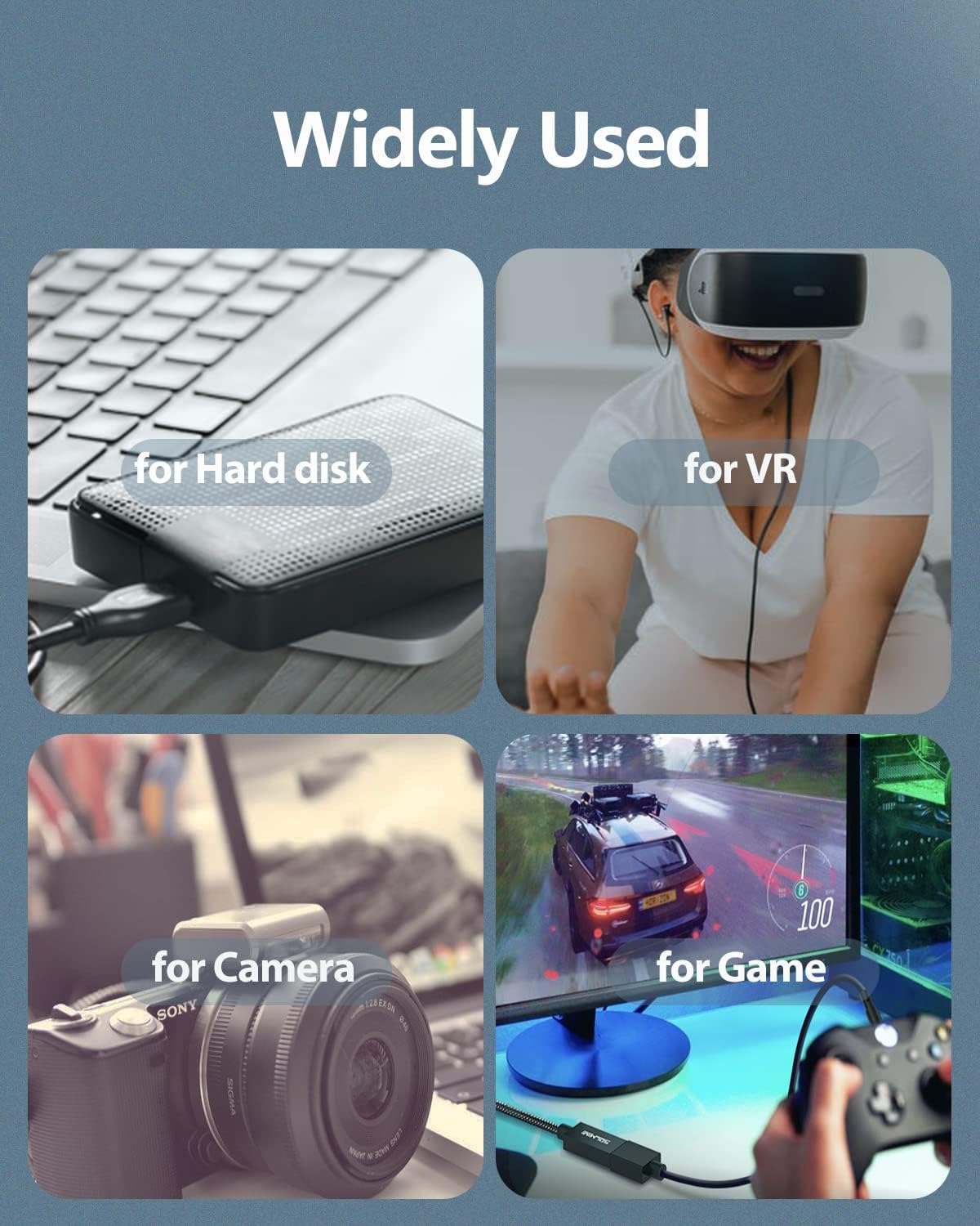 SOLMIMI Auriculares USB con micrófono + cable de extensión USB, aur...