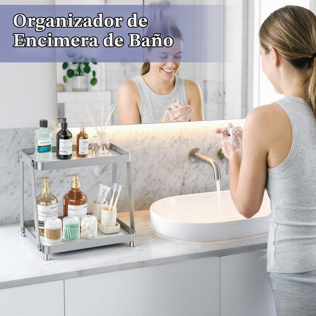 Organizador de mostrador de baño, organizador de maquillaje acrílic...