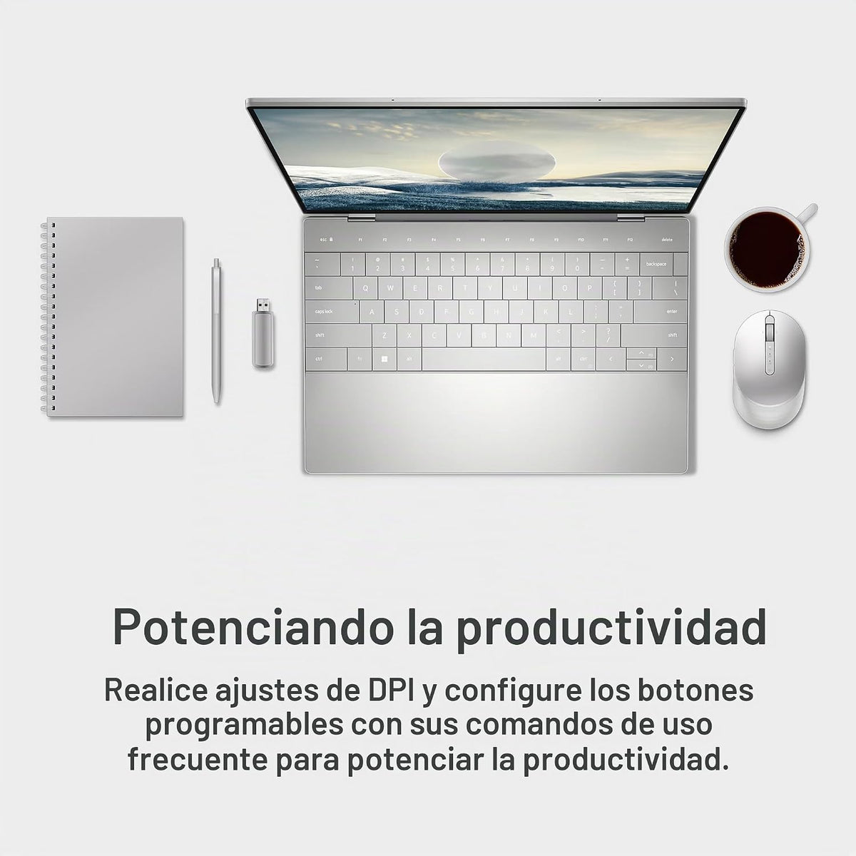 Dell Premier MS7421W Mouse plateado | 2.4GHz, carga USB-C, intercam...