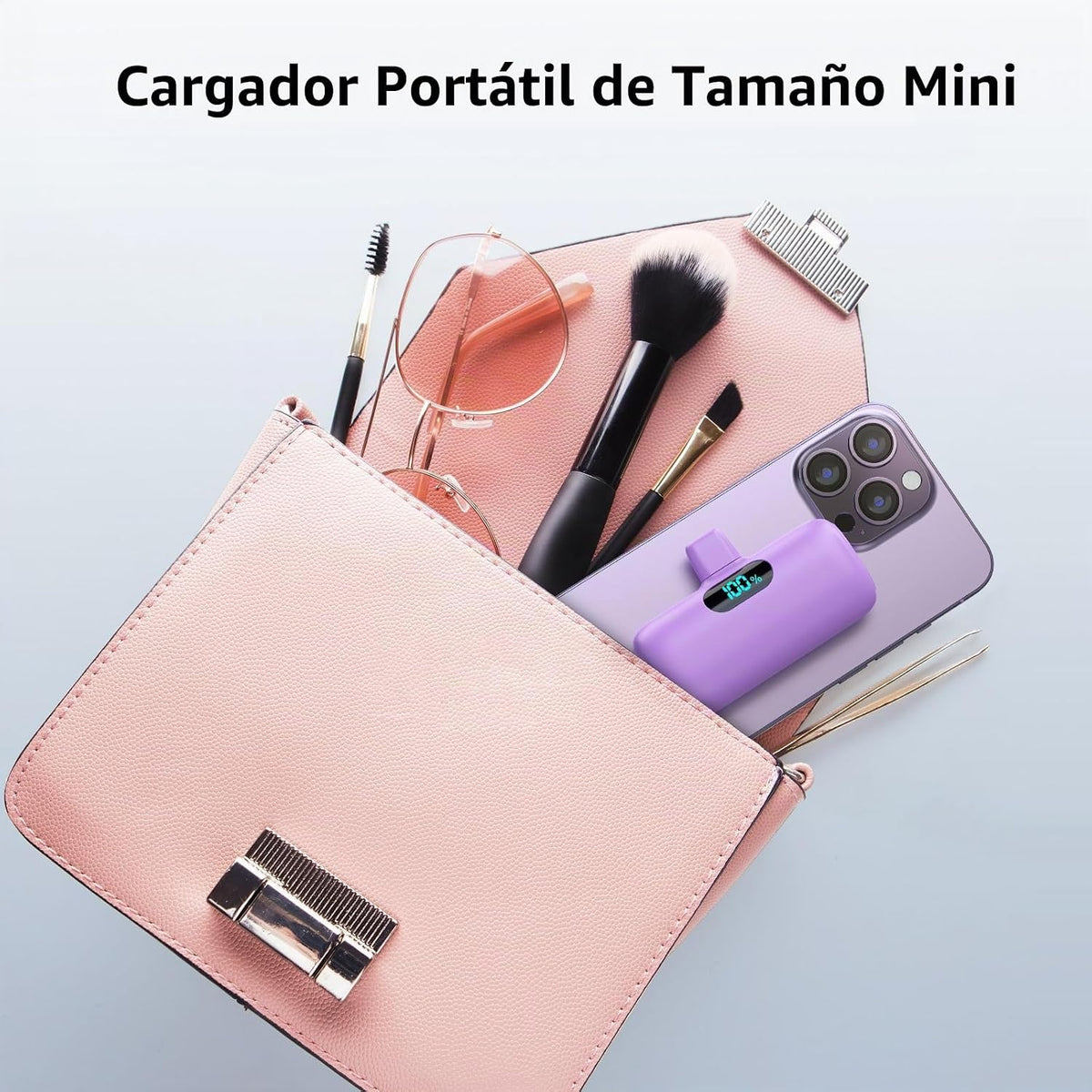 Mini cargador portátil USB C, batería mejorada de carga rápida PD d...