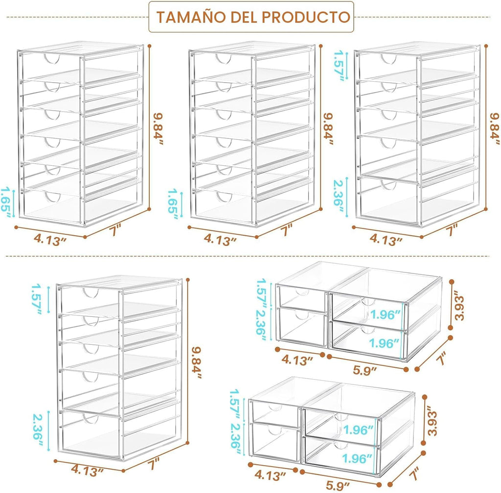 ARSTPEOE Organizador de maquillaje y almacenamiento acrílico de 30...
