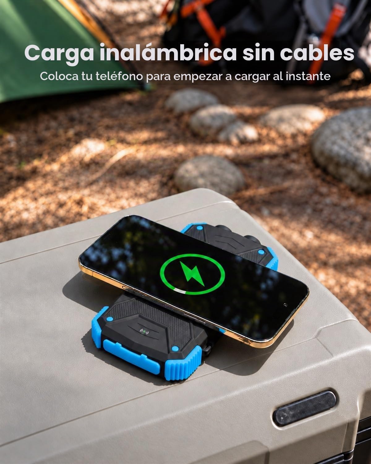 BLAVOR Solar Power Bank 10,000mAh Cargador inalámbrico portátil par...