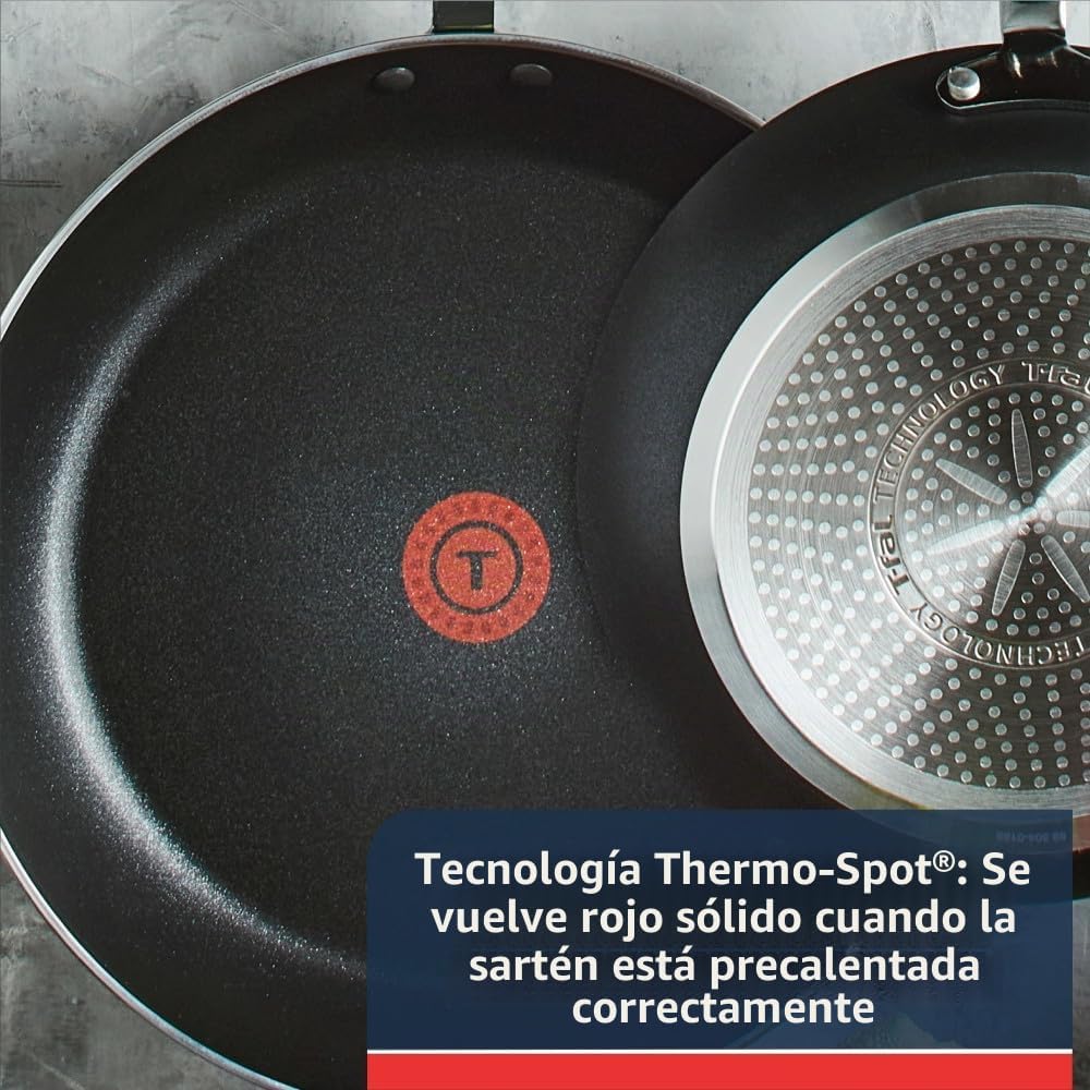 T-fal Experience Juego de sartenes antiadherentes 3 piezas, 8, 10.2...