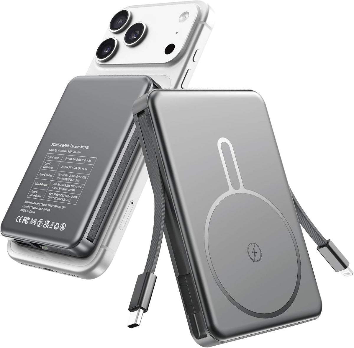 RONEGN para el cargador portátil Magsafe, 10000mAh banco magnético...