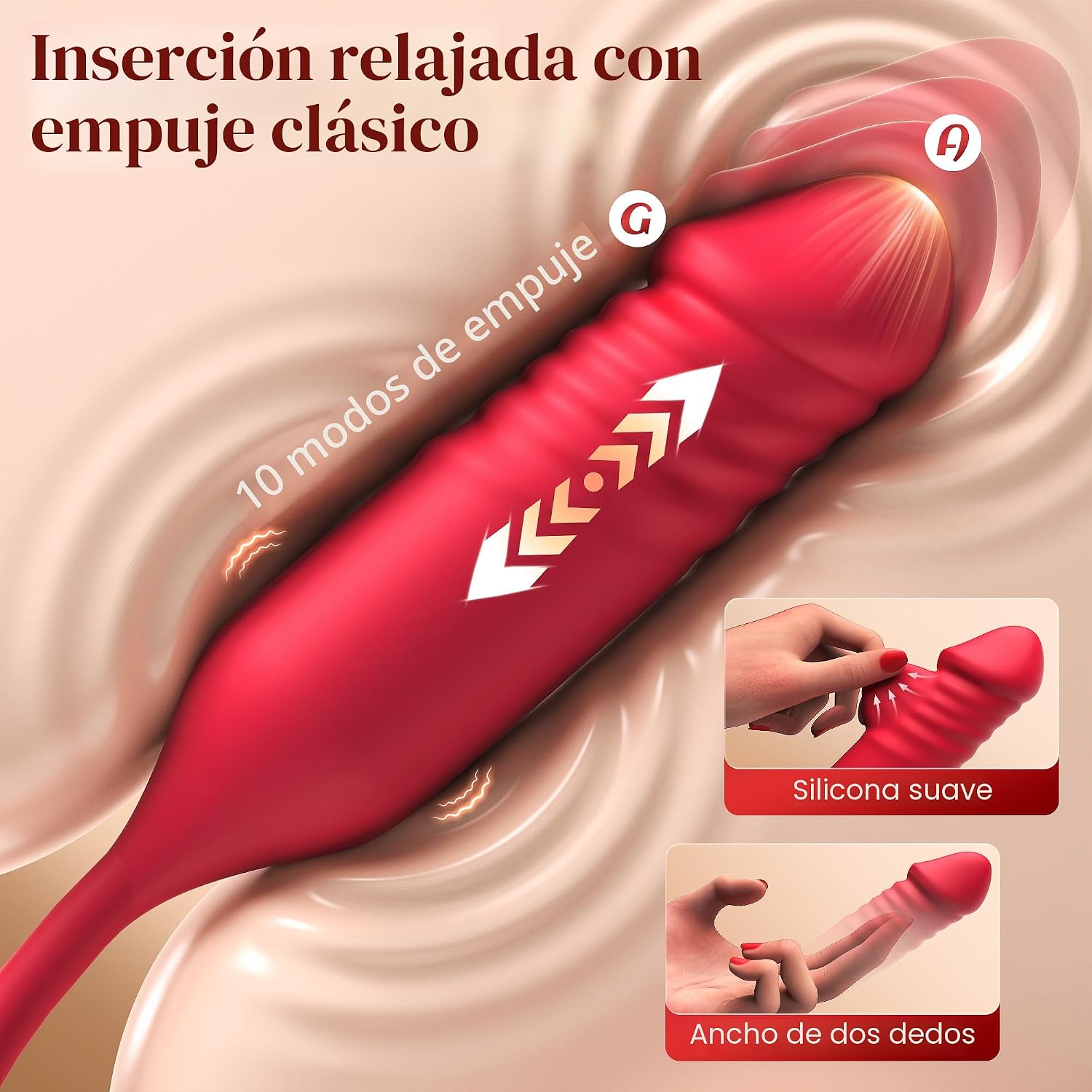 MOOLIGIRL Vibrador de empuje de juguete rosa, control de aplicación...