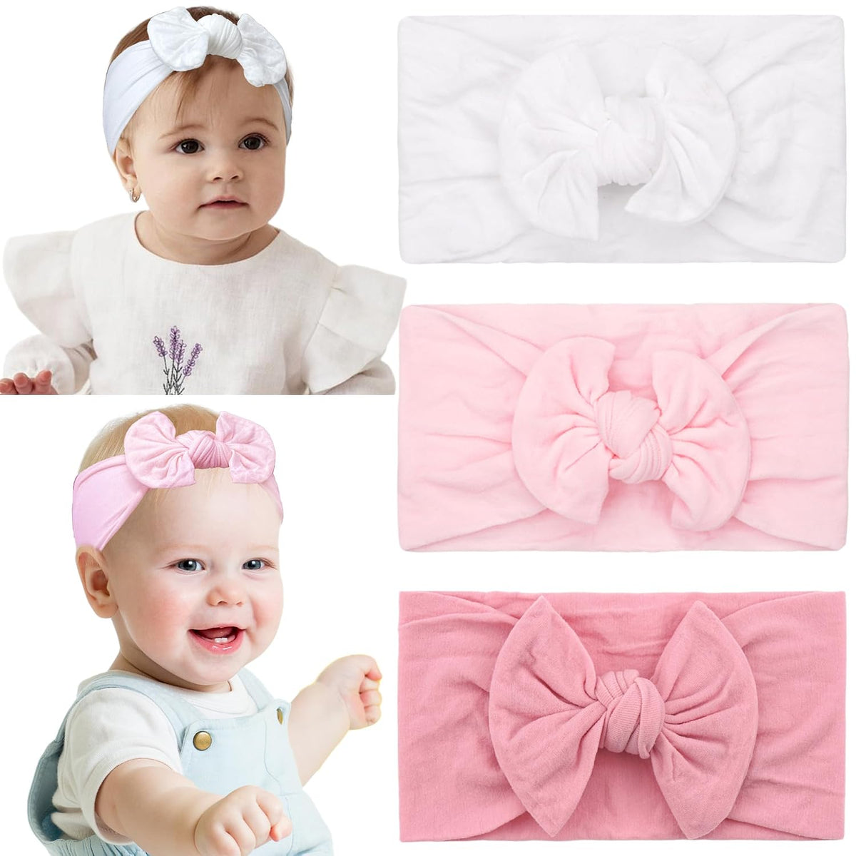 JOYOYO - Diademas de turbante ancho y suave de 3 colores con lazo p...