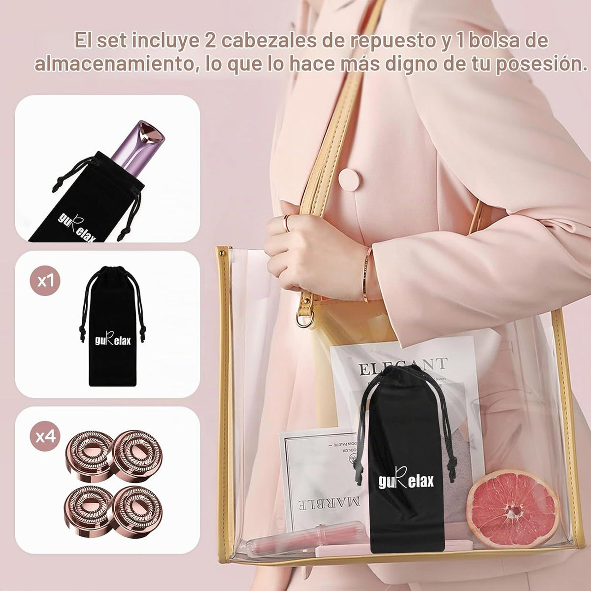 Depilación facial para mujeres, afeitadora facial de mujer (recarga...