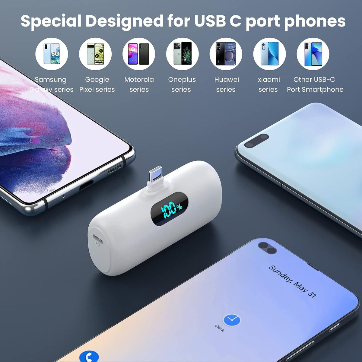[Paquete de 2] Cargador portátil para iPhone 17\/16\/15, Mini Power...