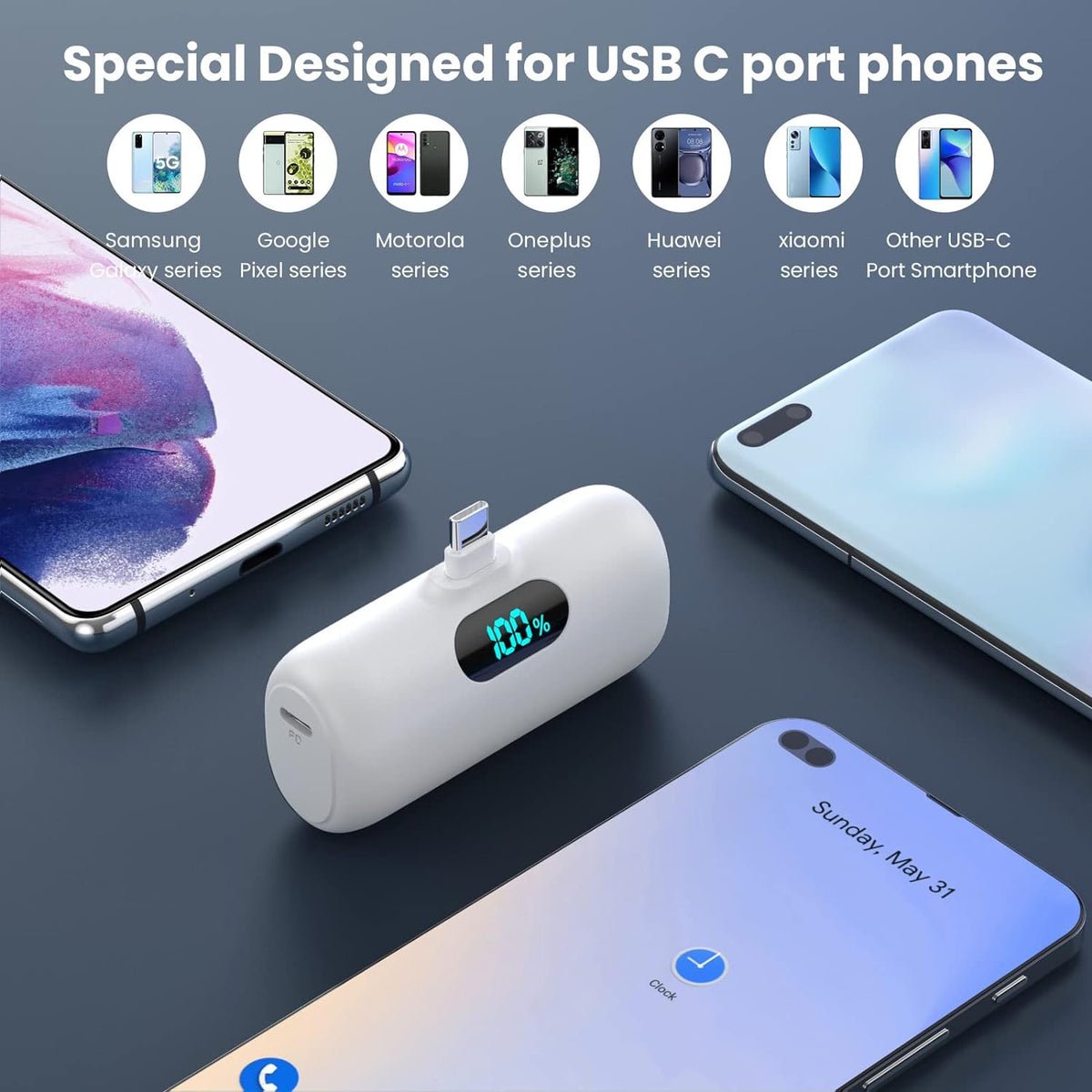[Paquete de 2] Cargador portátil para iPhone 17\/16\/15, mini carga...